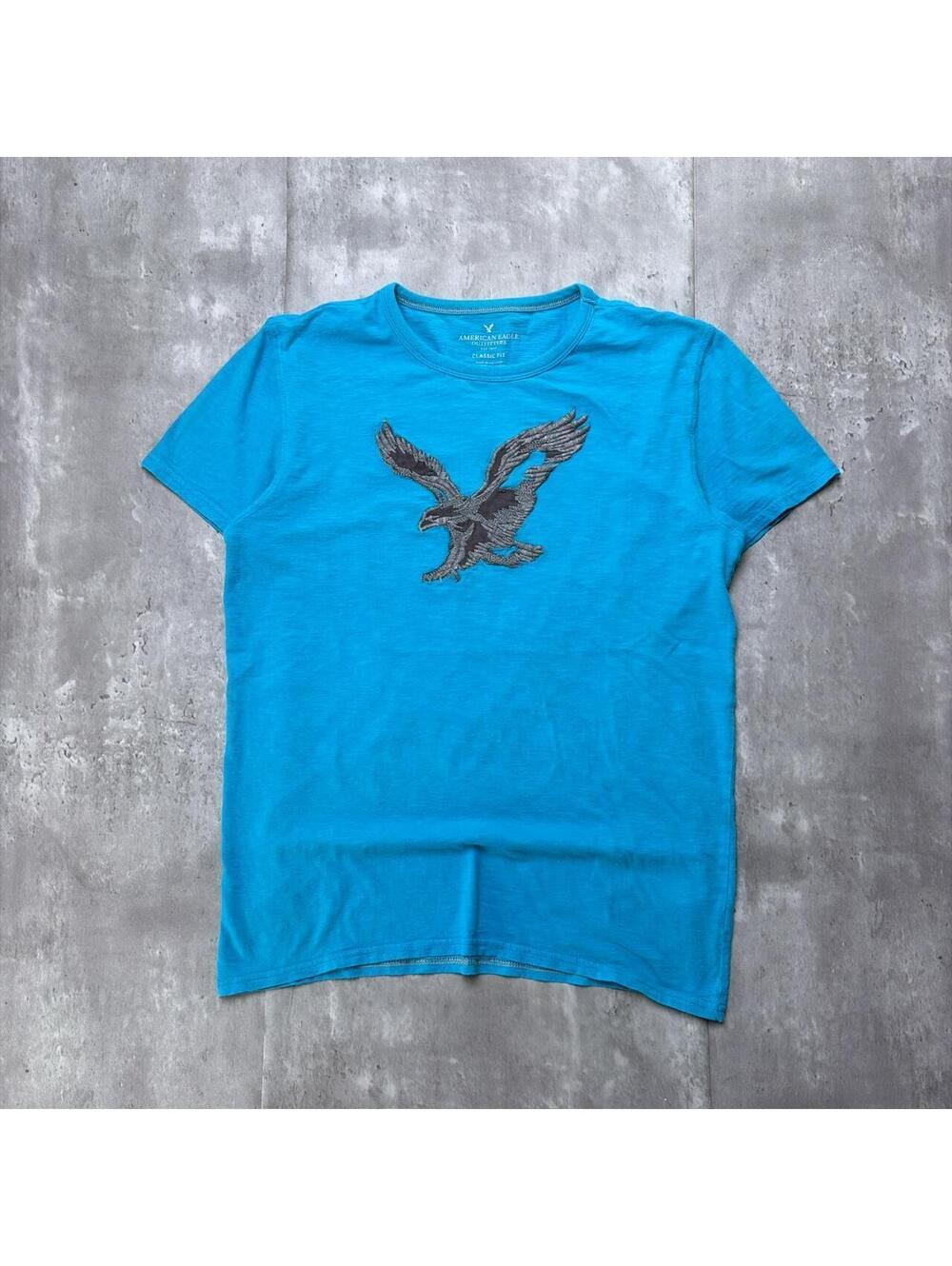 Y2K Light Blue American Eagle Grunge Skater T-Shirt